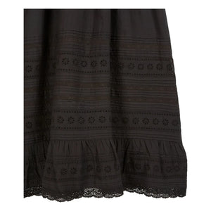 Emile et Ida - Vestido de algodón con bordado inglés | Negro