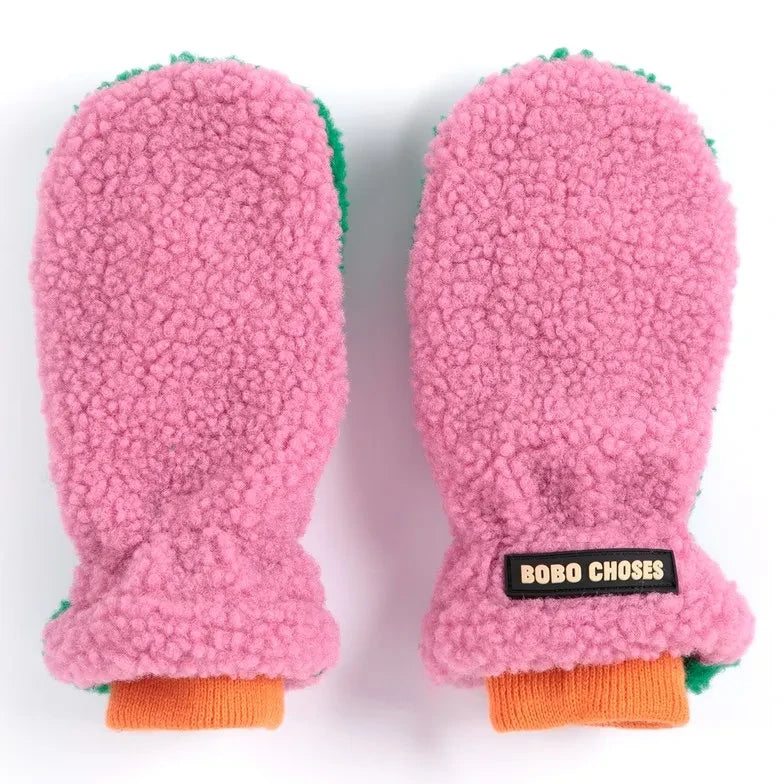 Bobo Choses - Guantes de sherpa de fibra reciclada | Rosa