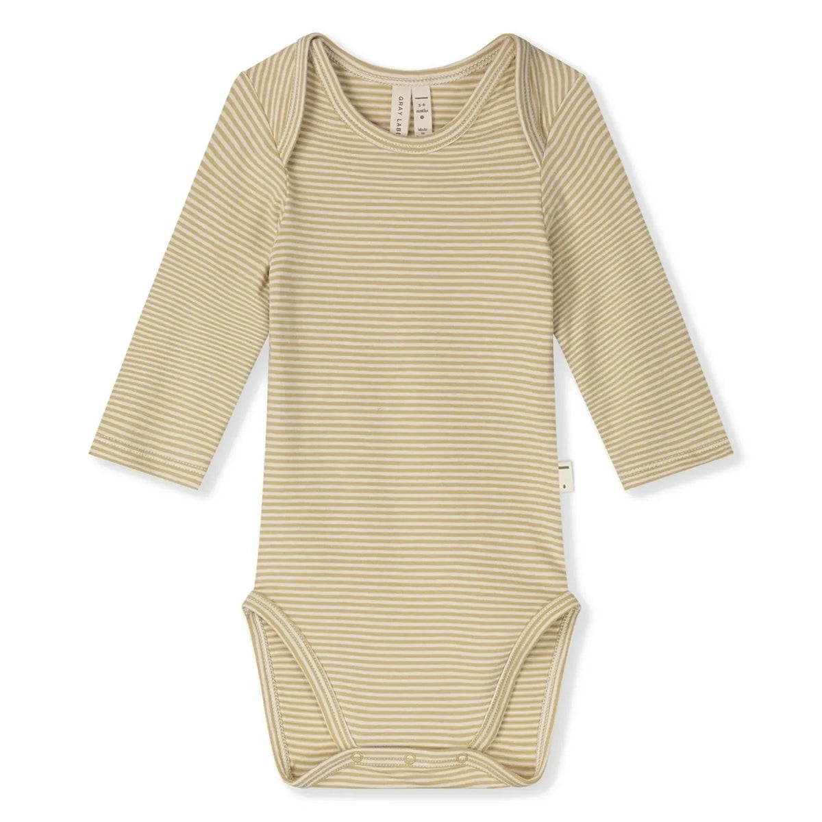 Gray Label - Body de algodón orgánico a rayas | Mostaza