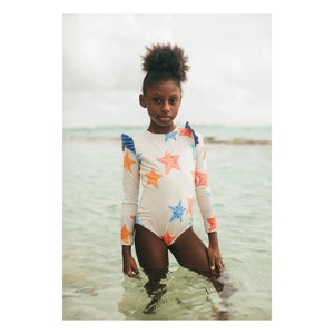 Pepita & Me - Wings Etoiles Maillot de baño de manga larga | Crudo