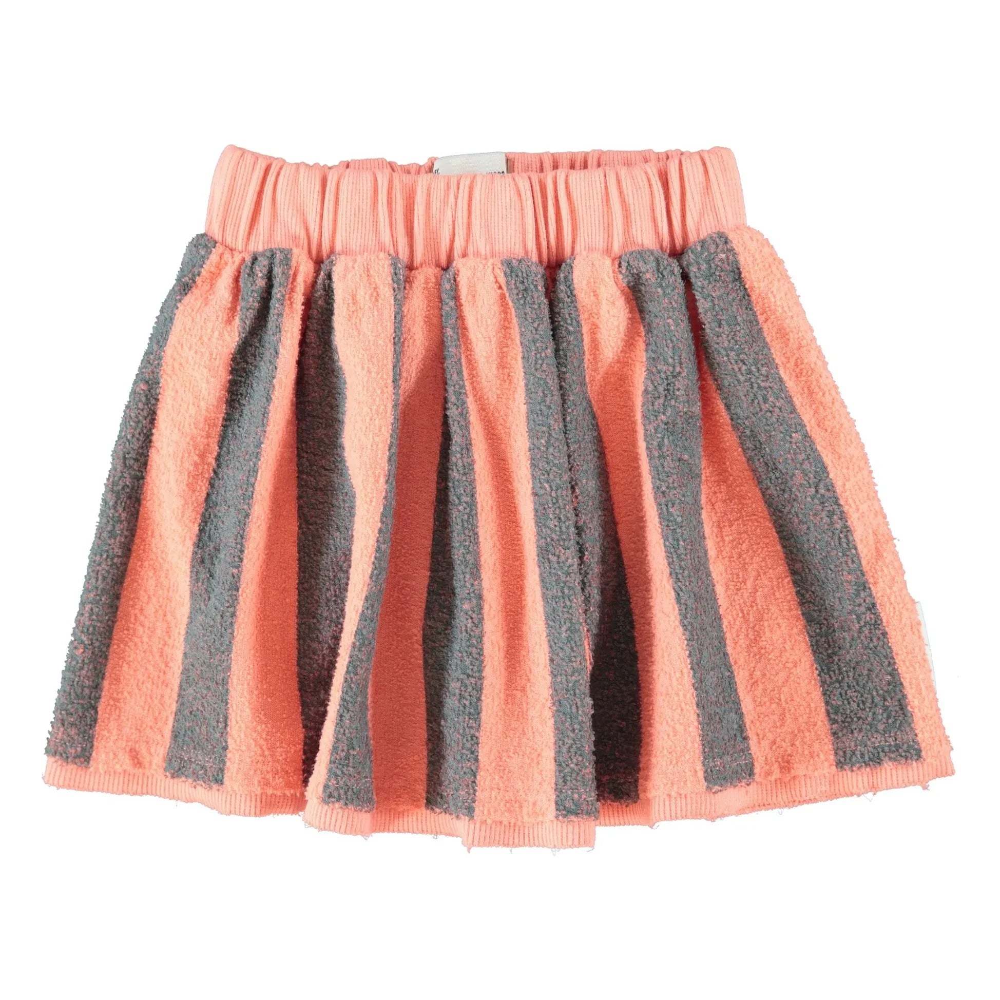 Piupiuchick - Falda de Rizo de Algodón Orgánico a Rayas | Coral