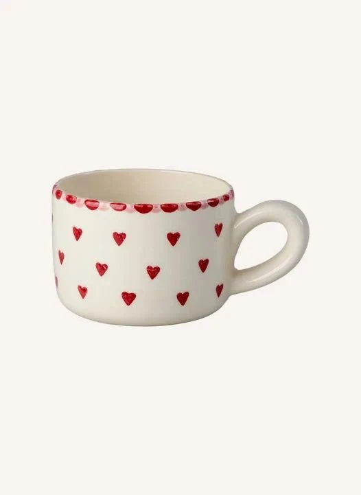 Rice - Taza de cerámica en forma de corazón | Rojo