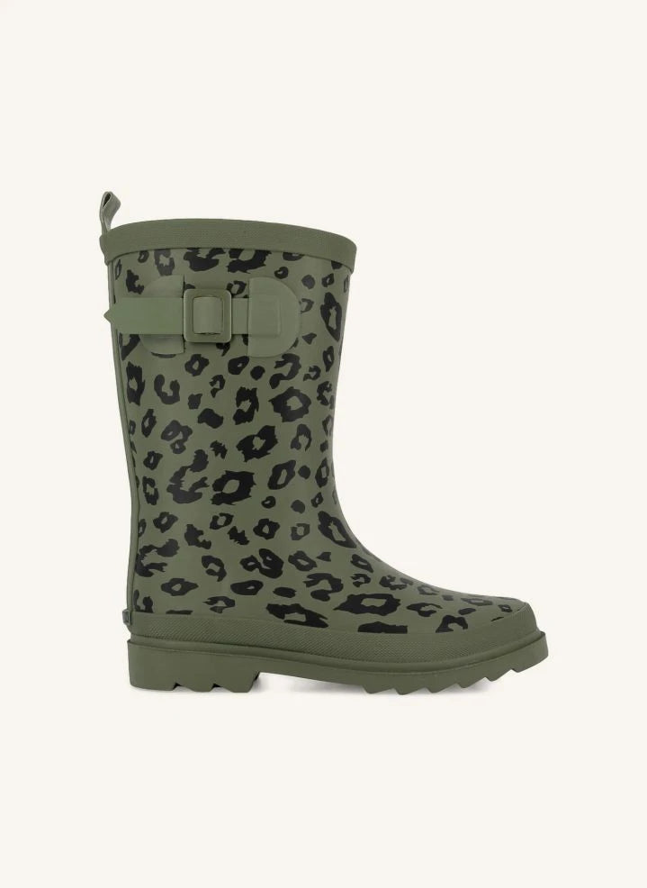 Bonton - Picker Hi Leopar Botas de lluvia | Caqui