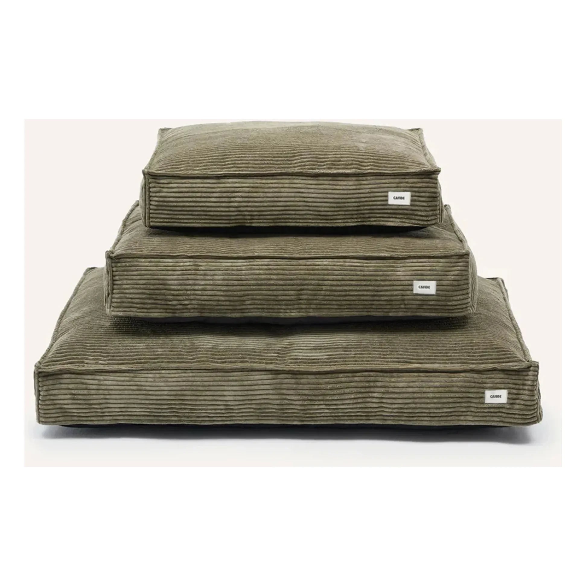 Cafide - Cama de terciopelo para perro Cuadra | Verde