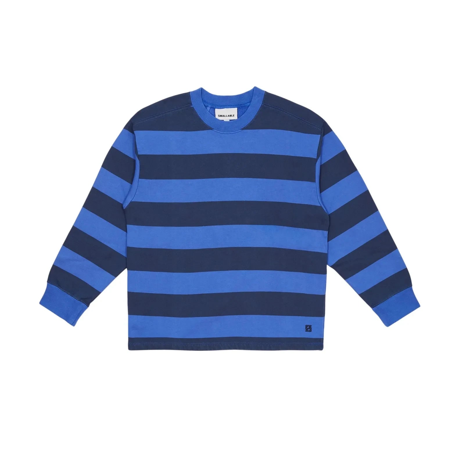 Smallable Kid - Favio Çizgili Organik Pamuklu Sweatshirt | Elektrik mavisi