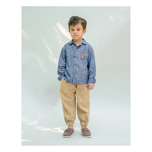 Gingersnaps - Camisa Chambray Bordada Lewis | Azul