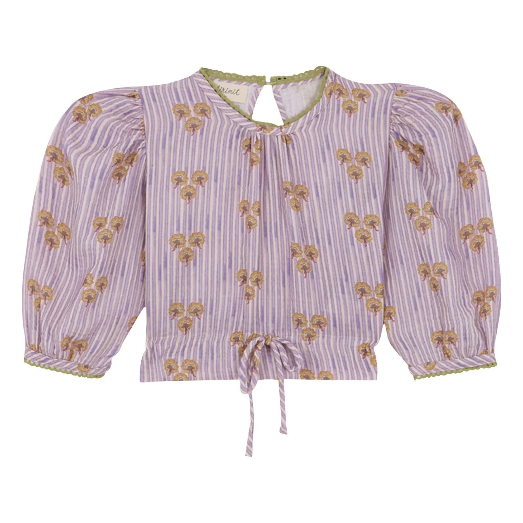 birinit - Blusa de algodón orgánico a rayas Cinca | Malva