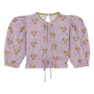 birinit - Blusa de algodón orgánico a rayas Cinca | Malva