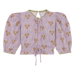 birinit - Blusa de algodón orgánico a rayas Cinca | Malva