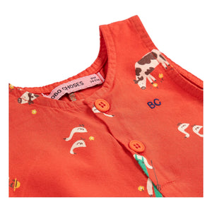 Bobo Choses - Mono corto Farm de algodón orgánico | Rojo