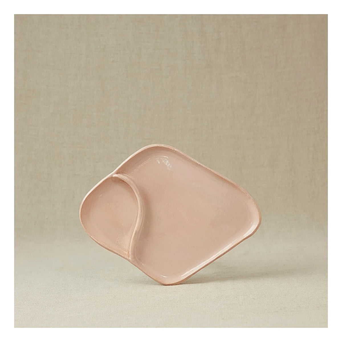 Casa Cecu - Plato de servir con compartimentos | Rosa empolvado