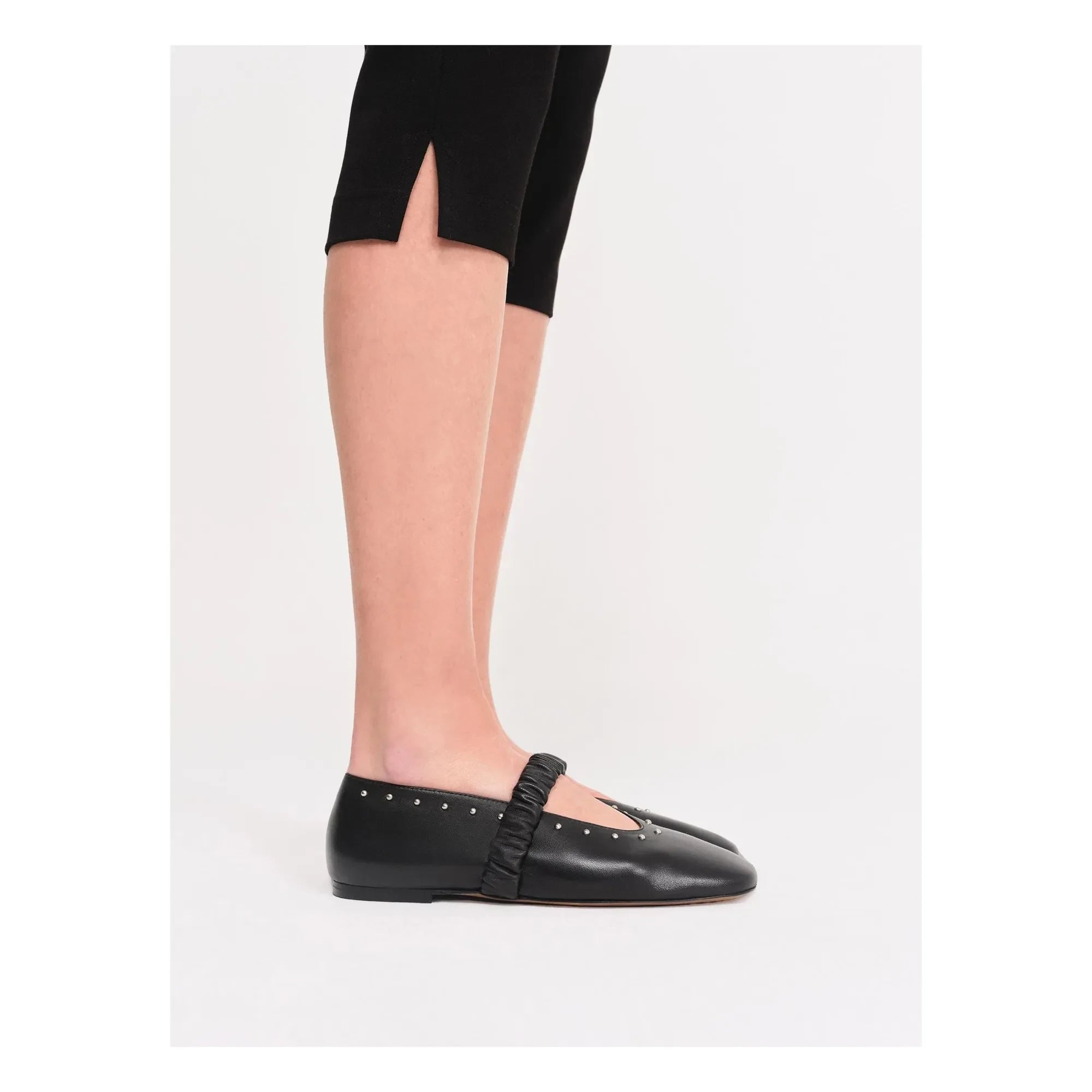 Socque Paris - June Bailarinas de piel | Negro