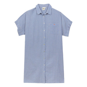 a.p - Vestido camisa de guinga de algodón | Algodón Vichy Azul