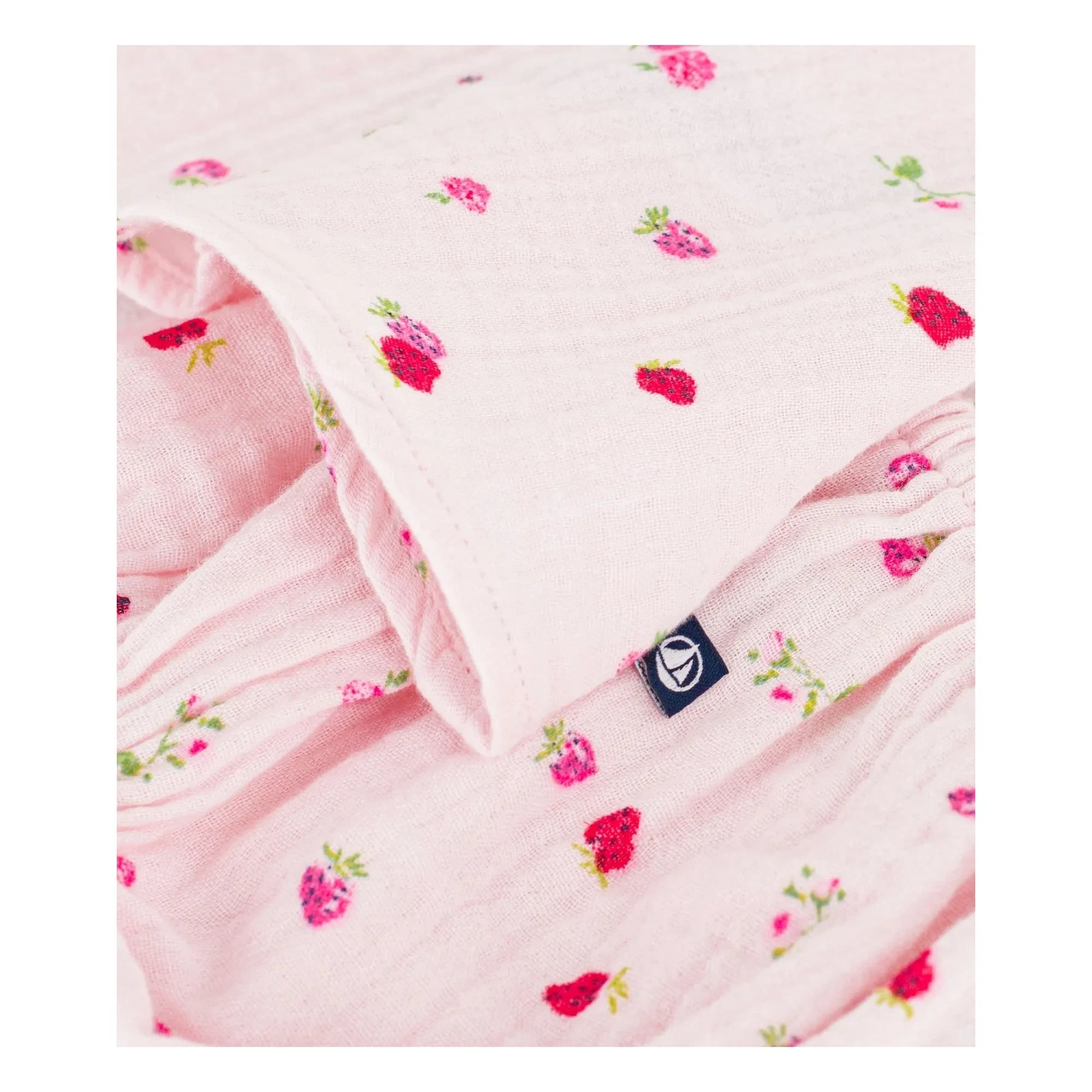 Petit Bateau - Conjunto de vestido y braguita floreados de gasa de algodón orgánico | Rosa