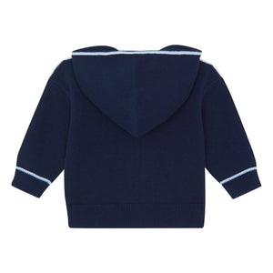 Tartine et Chocolat - Sudadera con cremallera y rayas en contraste | Azul marino