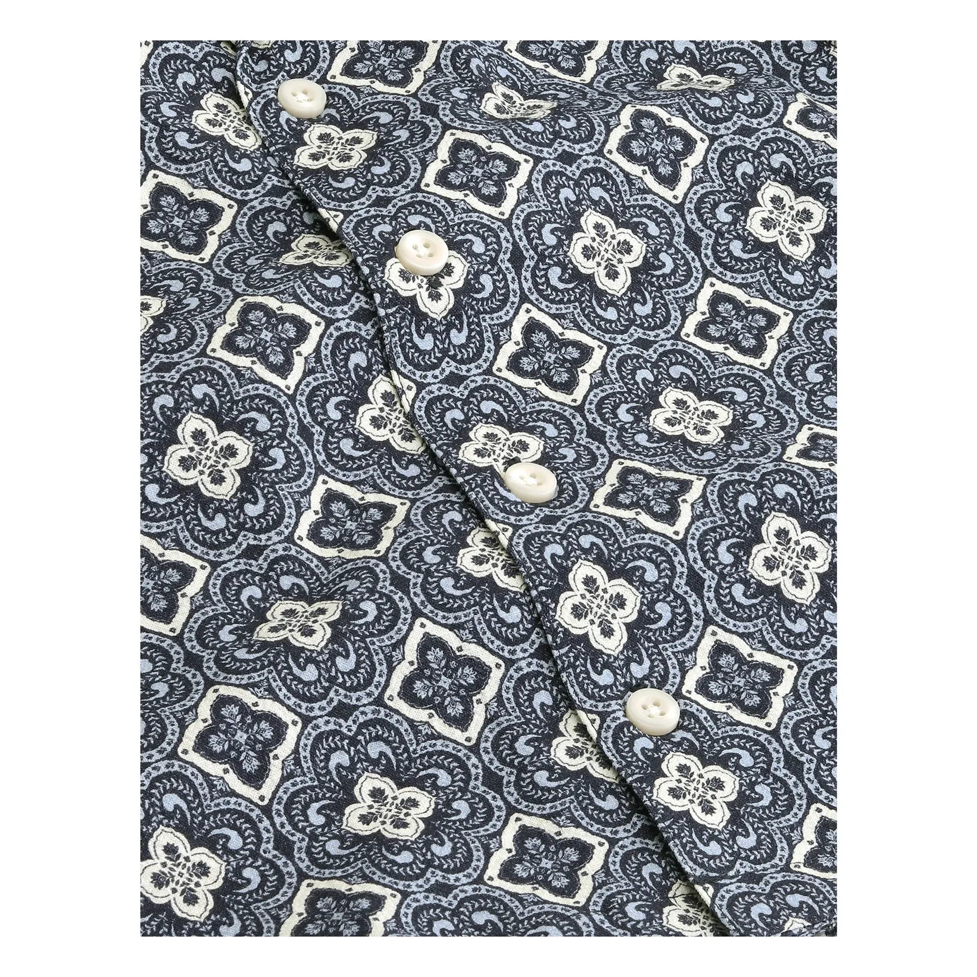 Les Deux - Camisa de algodón orgánico Lukas Arabesque | Azul