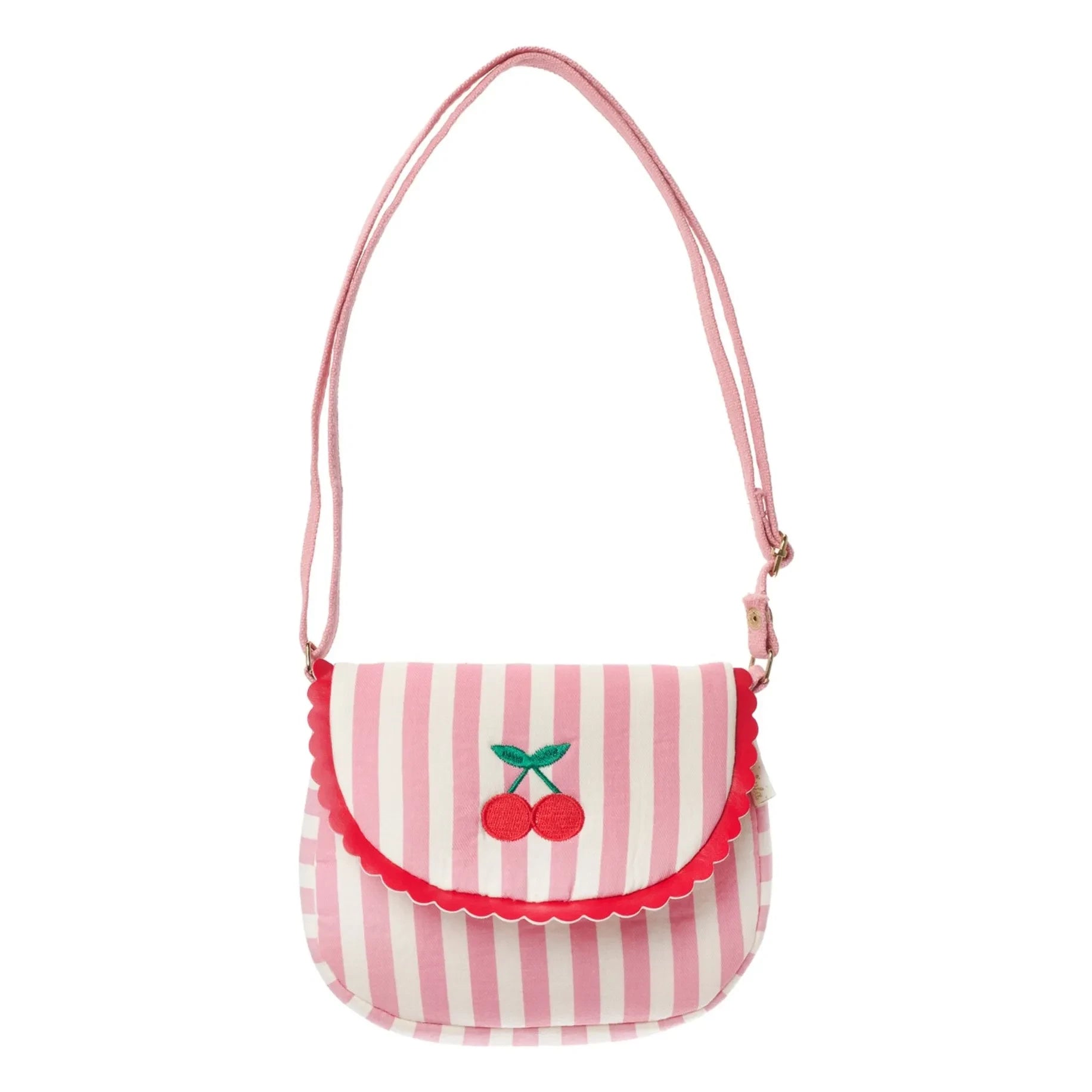 Rockahula Kids - Bolso festón de rayas | Rosa empolvado