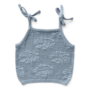 Soor Ploom - Camiseta de algodón orgánico June Fleurs | Azul hielo