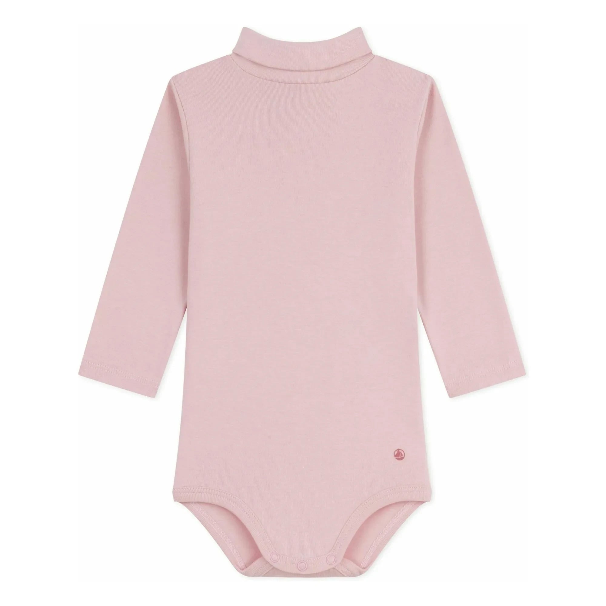 Petit Bateau - Body de cuello alto de algodón orgánico | Rosa pálido