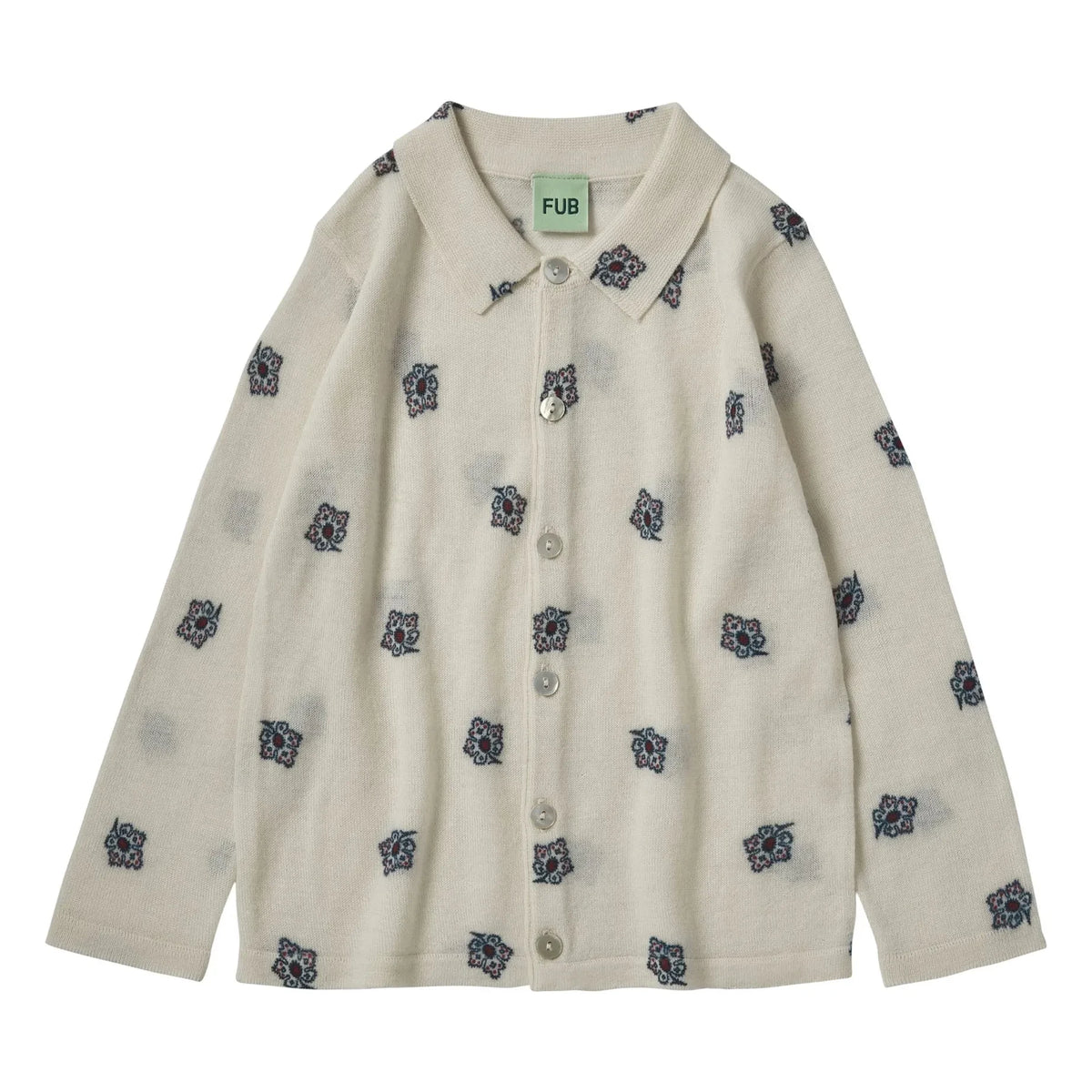 FUB - Camisa paisley Lana merino de punto extra fino | Ecru