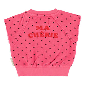 Piupiuchick - Sudadera sin mangas de rizo de algodón orgánico Cherry | Fucsia