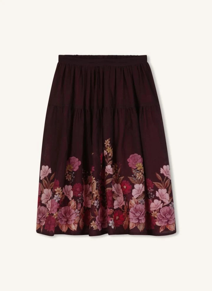 Chloé - Fleurie Yün gazlı etek | Plum