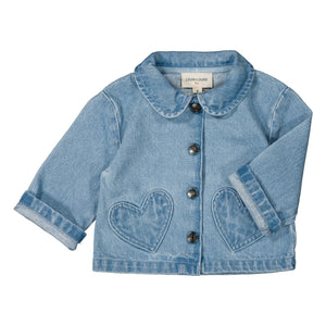 Louis Louise - Chaqueta vaquera Bonnie Baby con bolsillos en forma de corazón | Azul claro