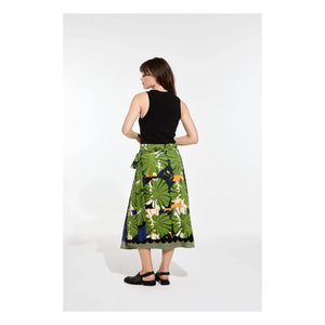 Mapoésie - Falda de popelina Zoé Poppy | Verde oscuro