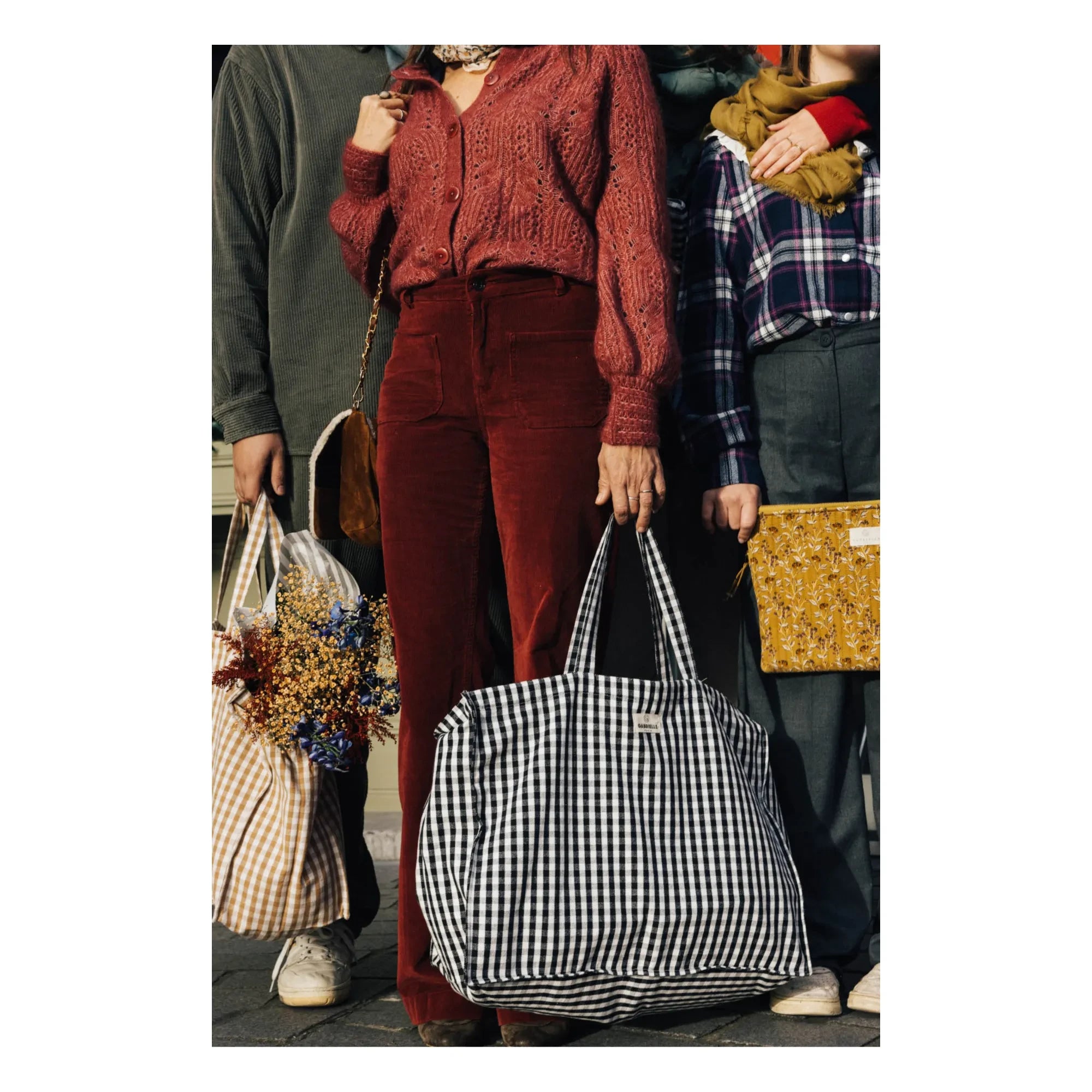 Gabrielle Paris - Bolso de Noche Gingham | Negro