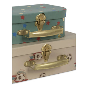 Konges Sløjd - Set de 2 Maletas Pequeñas de Cartón Kick It | Crema