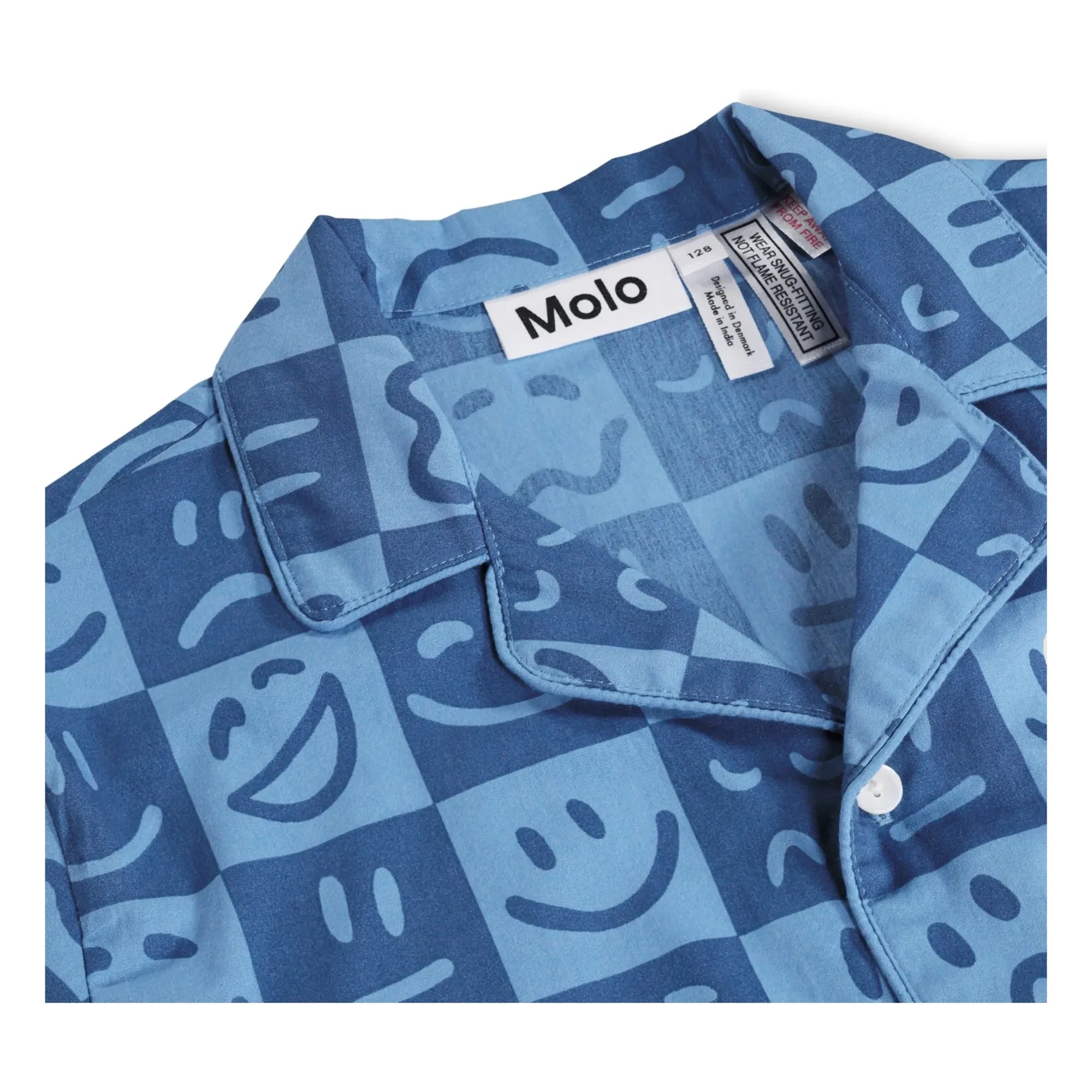 Molo - Lexi Damier Pijama corto de algodón orgánico | Azul