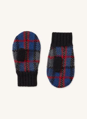 Caramel - Guantes de Merino a Cuadros Apo | Gris azulado