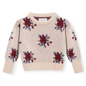 birinit - Colette Flowers Merino yün kazak | Fildişi