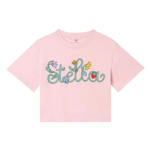 Stella McCartney Kids - Camiseta corta de algodón orgánico Stella | Rosa