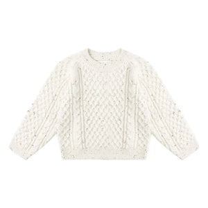 Rylee + Cru - Jersey de punto trenzado Chiné | Crudo