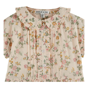 Emile et Ida - Vestido de algodón orgánico con flores | Rosa claro