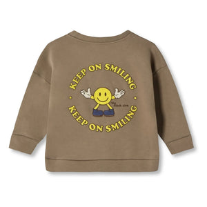 Fliink - Sudadera de algodón orgánico Alvin Smiley | Marrón topo