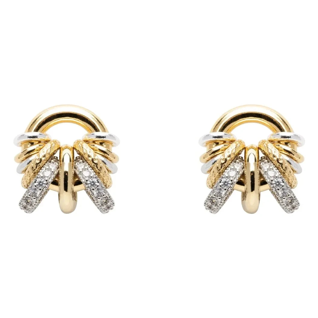 Sigal - Pendientes de aro brillantes para bebé | Oro/Plata