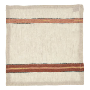 Libeco - Mantel de mesa a rayas | Rojo teja