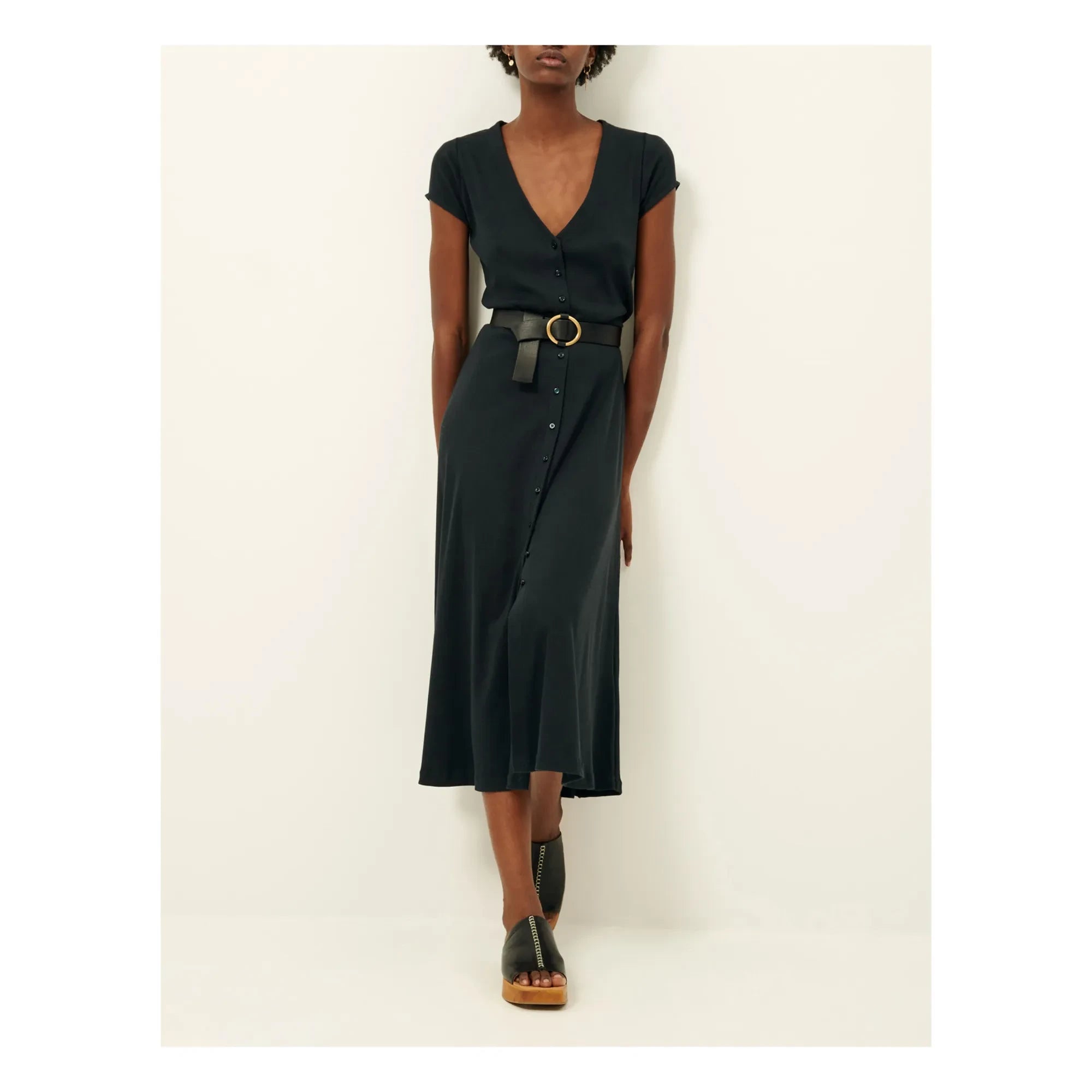 Sessùn - Vestido acanalado Nea | Azul negro