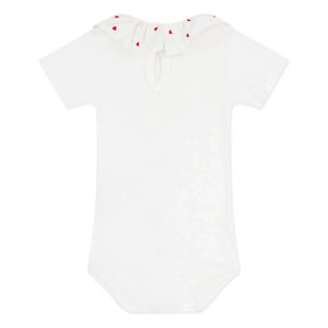 Petit Bateau - Body con cuello de algodón orgánico con corazón | Blanco