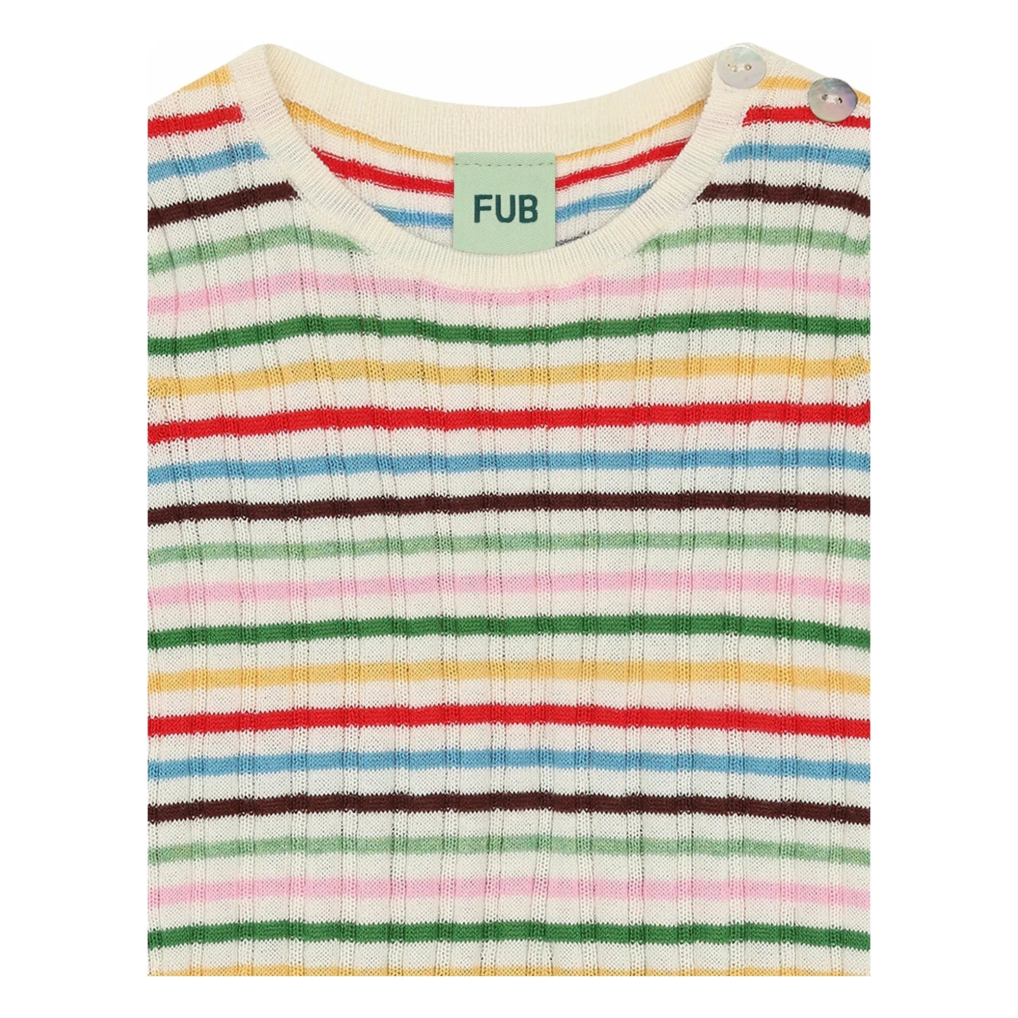 FUB - Body de punto fino acanalado rojo de algodón orgánico