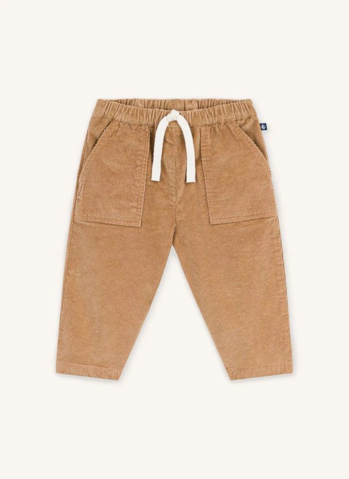 Petit Bateau - Pantalón de terciopelo de algodón orgánico | Beige