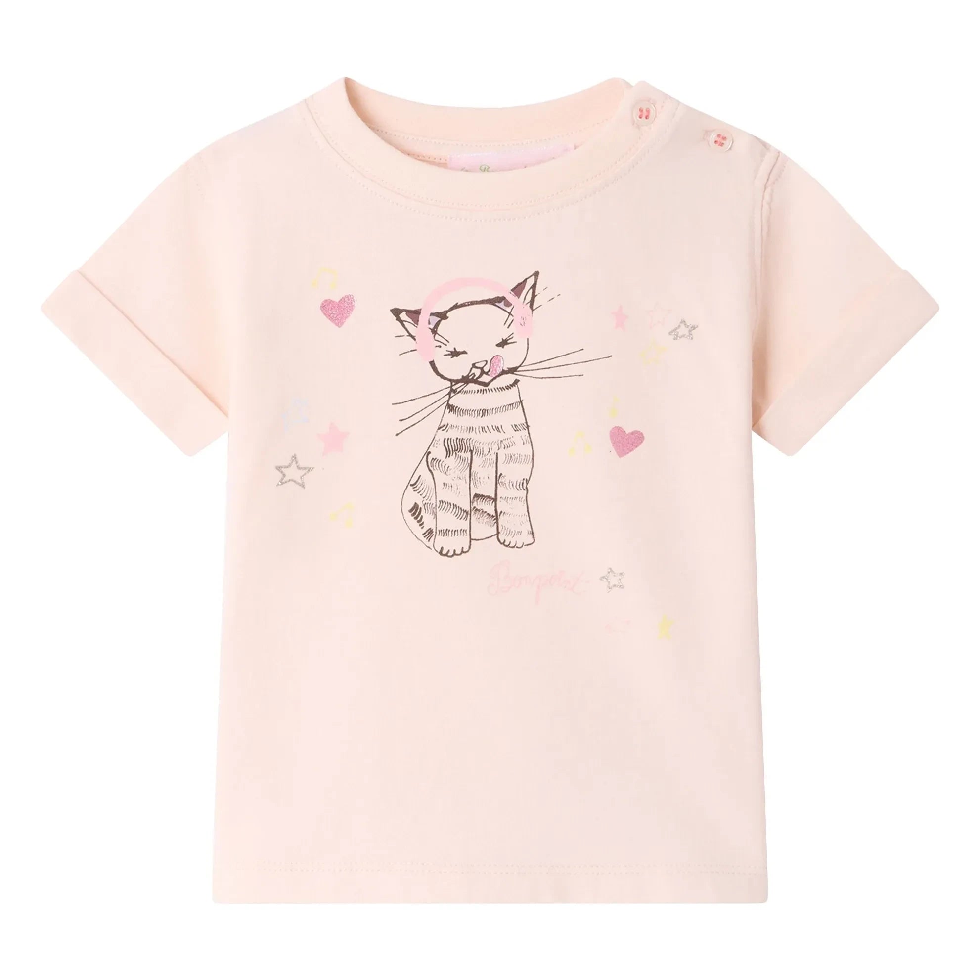 Bonpoint - Camiseta de Algodón Orgánico Aiman Cat | Rosa