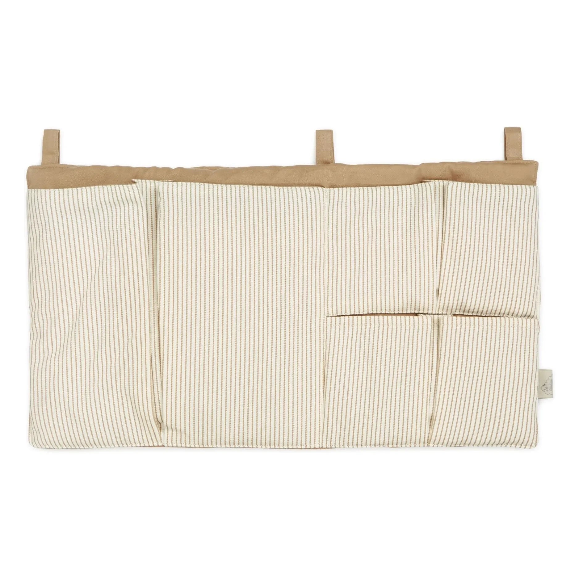 Cam Cam - Bolsillo para cuna a rayas | Camel