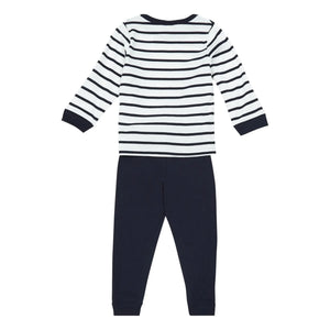Petit Bateau - Conjunto de pijama de rayas Trexo | Azul marino