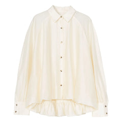 Cordera - Blusa de manga abullonada de marfil | Crema