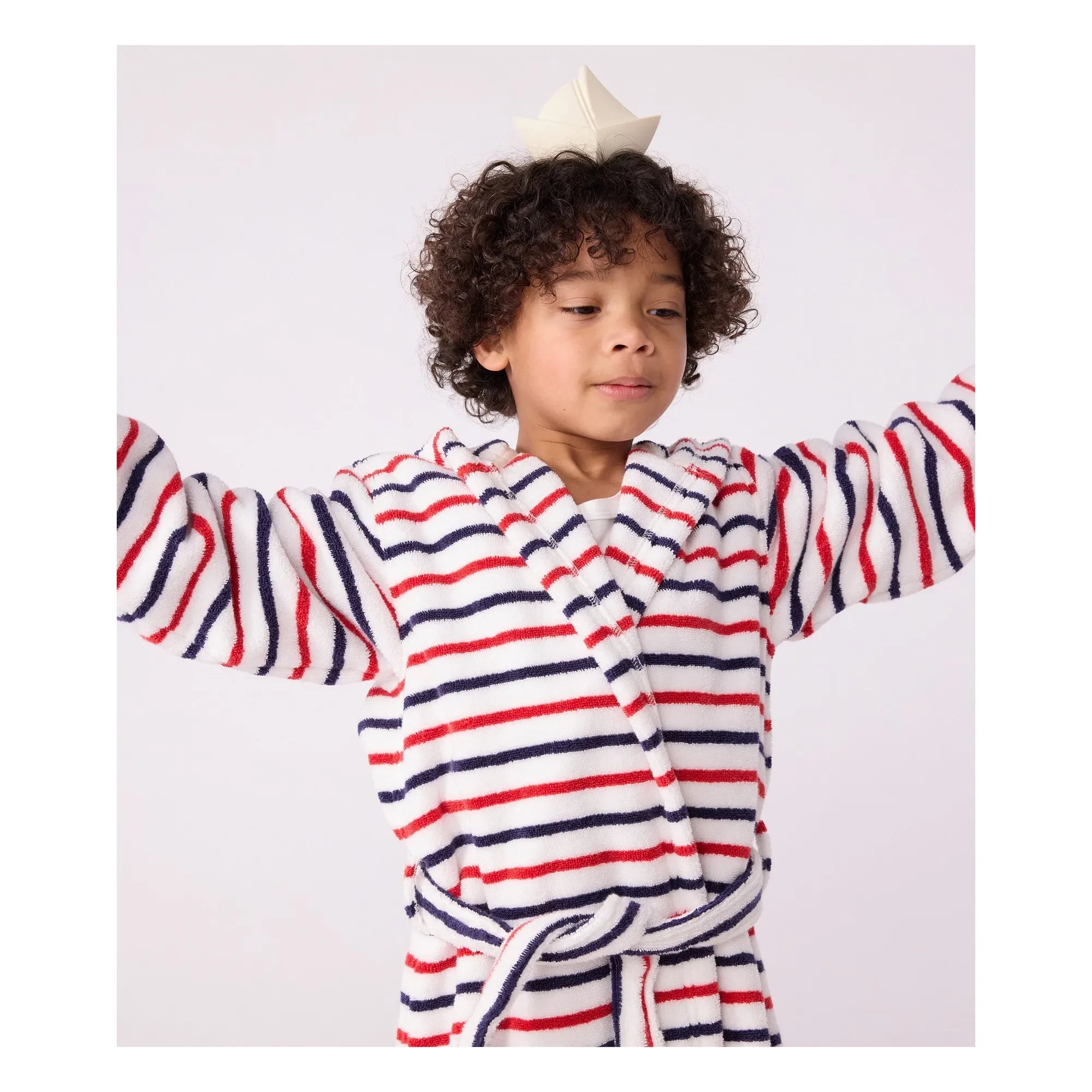 Petit Bateau - Albornoz a rayas | Blanco