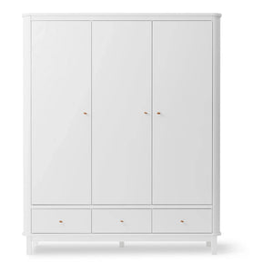 Oliver Furniture - Armario de Abedul de 3 Puertas 204 x 168 cm | Blanco