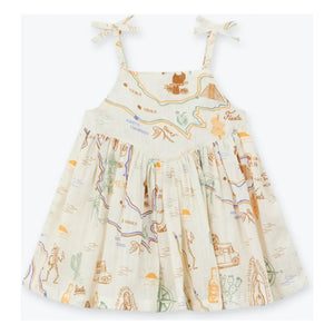 Arsène et Les Pipelettes - Vestido con tirantes Palm Algodón orgánico | Beige